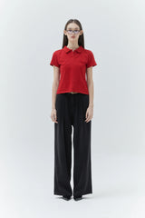 KIRSH PLAIN SLIM FIT PIQUE T-SHIRT - RED