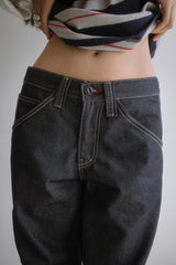 26SS★ CINCH BACK STITCH BERMUDA JEANS
