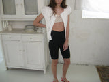Rib biker leggings_black