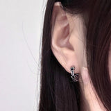 ブラックスターワンタッチイヤリングピアス 2PCS
