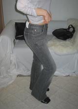 Ink Black Mid-Rise Semi-Bootcut Denim Jeans