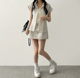 Lipo Pintuck Belt Set Banding Miniskirt
