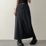Sundy Charlang クールデニムロングスカート [ショート & ベーシックセレクション] Lyocell Fabric