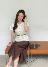 Corinne Layered Chiffon Slit Maxi Long Skirt
