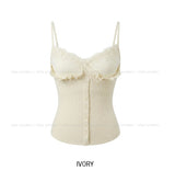 Mobi Ruffle Lace Ribbed Sleeveless