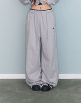 CHECK CONTRAST SWEAT PT GREY
