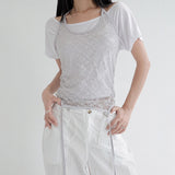 [Setiden] Lace See-Through Halter Neck String Long Camisole - 3 Colors