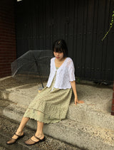 Kowse Openwork Punching Three Quarter Summer Bolero Cardigan