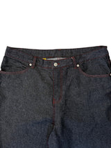 ステッチカフィングワイドデニムパンツ (M, L)