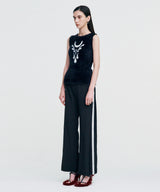 Elemental Motif Furry Knit Top _ BLACK