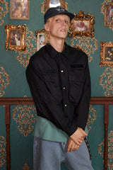 POCKET ARGYLE SHORT JACKET / BLACK