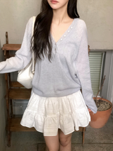 DN Cotton100 Tiered Mini Skirt Pants (2color)