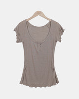Erit Frill Button Short-Sleeve T-Shirt