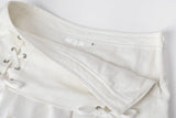 Linen lace-up skirt