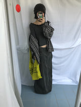 フェミニンフラットネックロングTシャツ