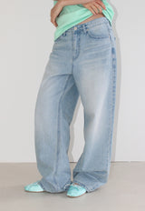 CLOUD WASHED WIDE DENIM