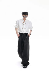 Scarf Neck Silk Shirt