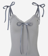 【即日発送】リボンレースノースリーブトップ