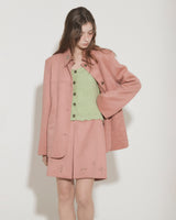 FAUX SUEDE STUDS MINI SKIRT [PINK]