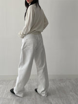 [Unisex] Stitched Cotton Wide Pants