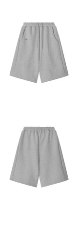 [mnem] pintuck logo bermuda shorts (gray)