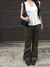 Sobi Stud Cargo Pocket Bootcut Pants