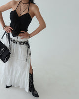 punching padded built-in halterneck blouse