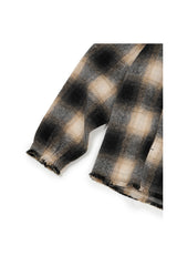 OMBRE HOOD CHECK JACKET (BLACK)