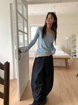 LAYERED TENCEL LONG SLEEVE