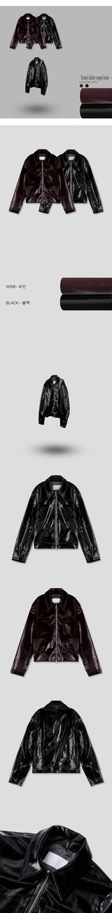 [F/W] エナメルレザーショートジャケット(2color)