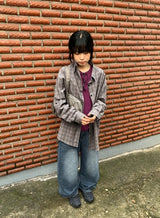 26FW★ [BAONHAUS] Kurenin Roll-up Check Shirt