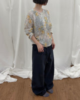Flower Button Long Sleeve (2colors)