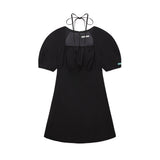 Strap square-neck mini dress