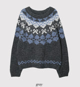 #ソルベリボンノルディックウールニット (2color)