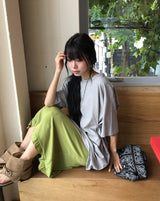 Tecto Summer Frill Banding Midi Skirt