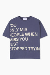 オンリー プリント クロップ Tシャツ