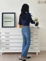 Panyu Hidden Banding Semi-Bootcut Denim Pants