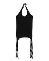 WRAP TAIL HALTER SLEEVELESS