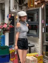 Wrinkle Side Rivet Shorts