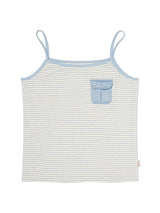 STRIPE POCKET POINT SLEEVELESS [SKY]