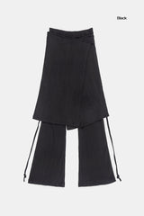 Flow skirt layered bootcut pants