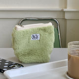 classic pouch_fur yellowgreen