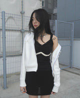 STUD FRILL SLEEVELESS (BLACK) 