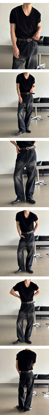 [S/S] Velvet golgi v neck half knit(5color)