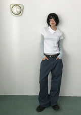 VINTAGE DYEING ZIPPER PANTS
