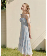 Daphne flower dress Sky Blue