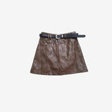 テインナクラックレザースカート (Belt Set)