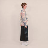 ethnic paisley open collar shirt_blue