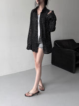 loose-fit leopard grunge shirt (2color1)