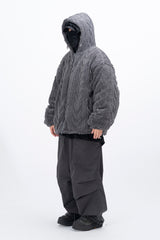 Manon Cable Hooded Fur Jacket
